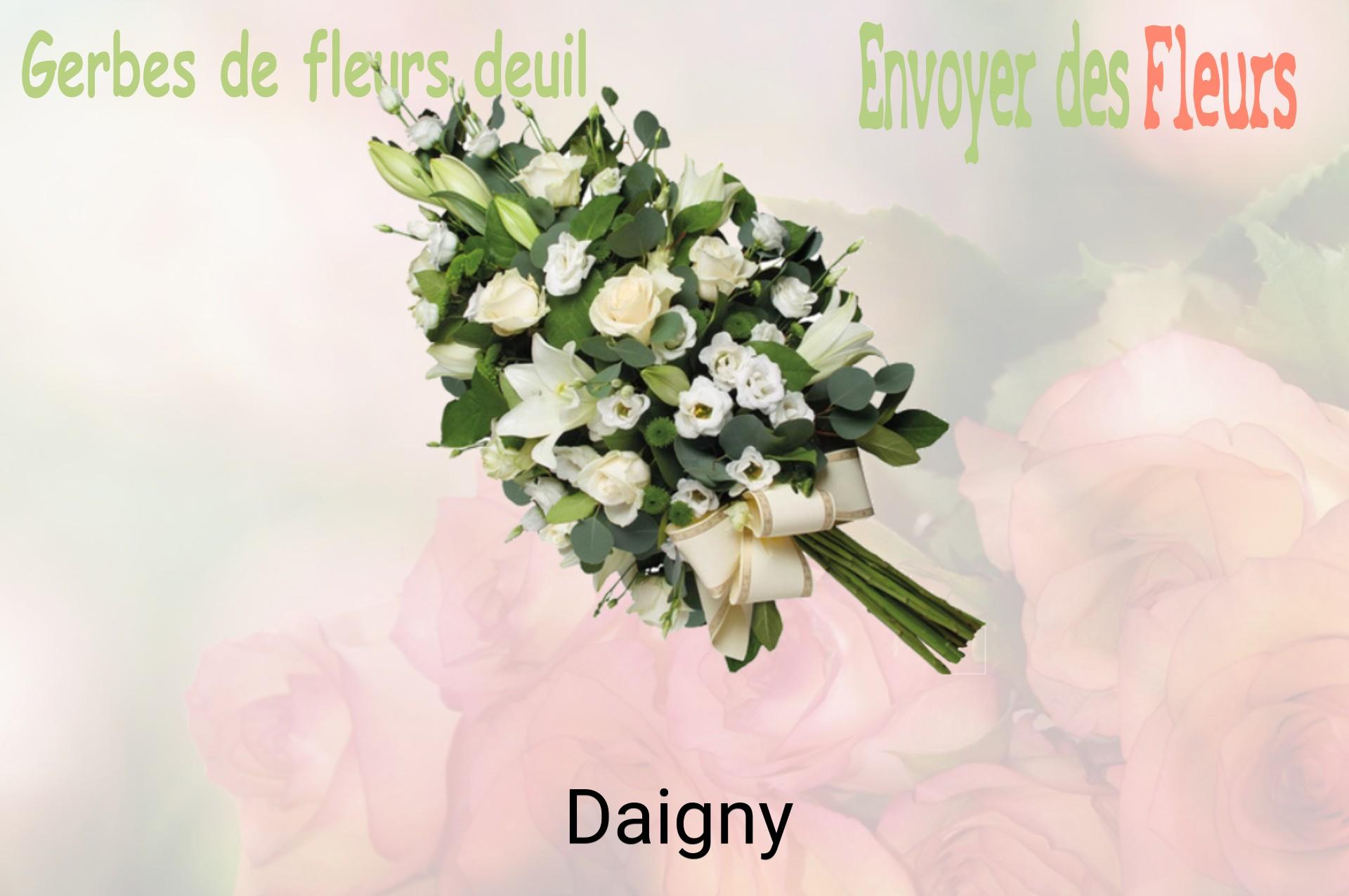 Gerbe de fleurs de deuil livrée à Daigny